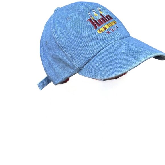 Hula Grill Maui Hawaii Denim Jean Strapback Baseball Cap Fahrenheit - Picture 2 of 5